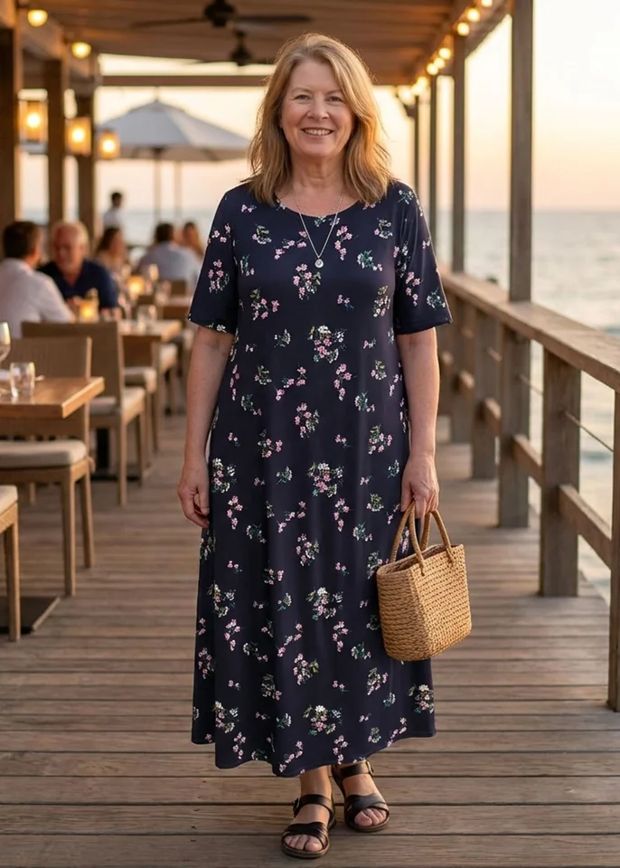 Summer Jersey Swing Maxi Dress