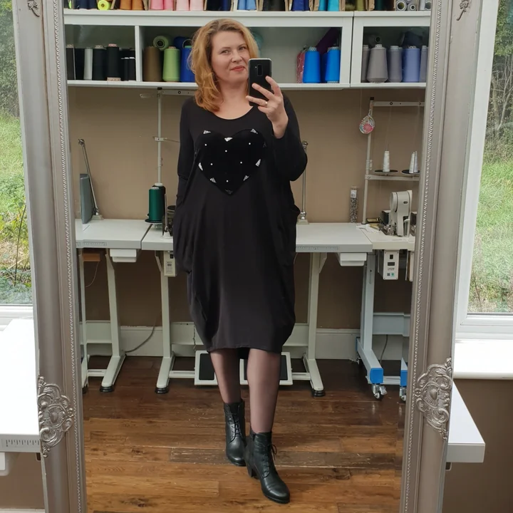 baggy jersey dress Plus Size Dresses Black Cotton With L1191_BLACK Maxi dress