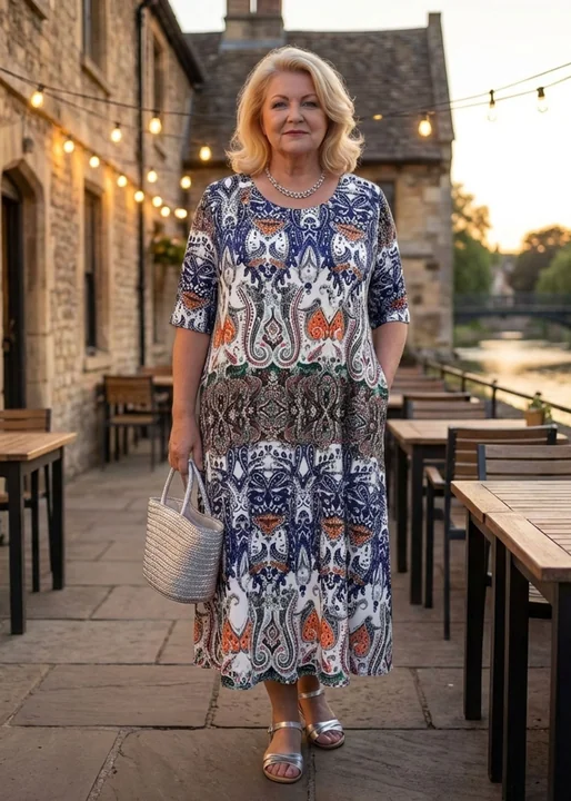 Plus Size Dresses Paisley2 Summer Jersey Swing Maxi L1544_PAISLEY2